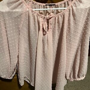 Chic Blush Pink Textured Blouse